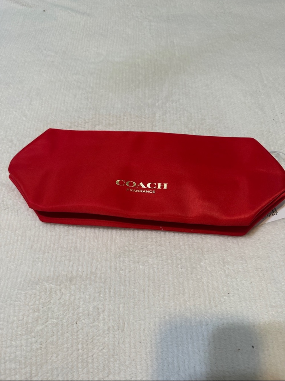 Coach Red Cosmetic Pouch with Gold Logo